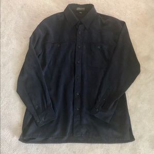 Suede button down shirt